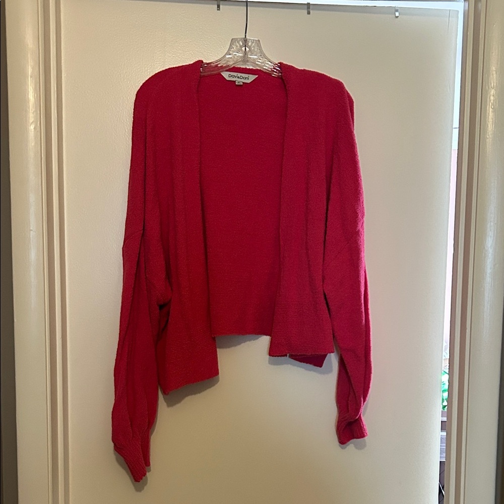 DAVI & DANI Vibrant Pink Cardigan